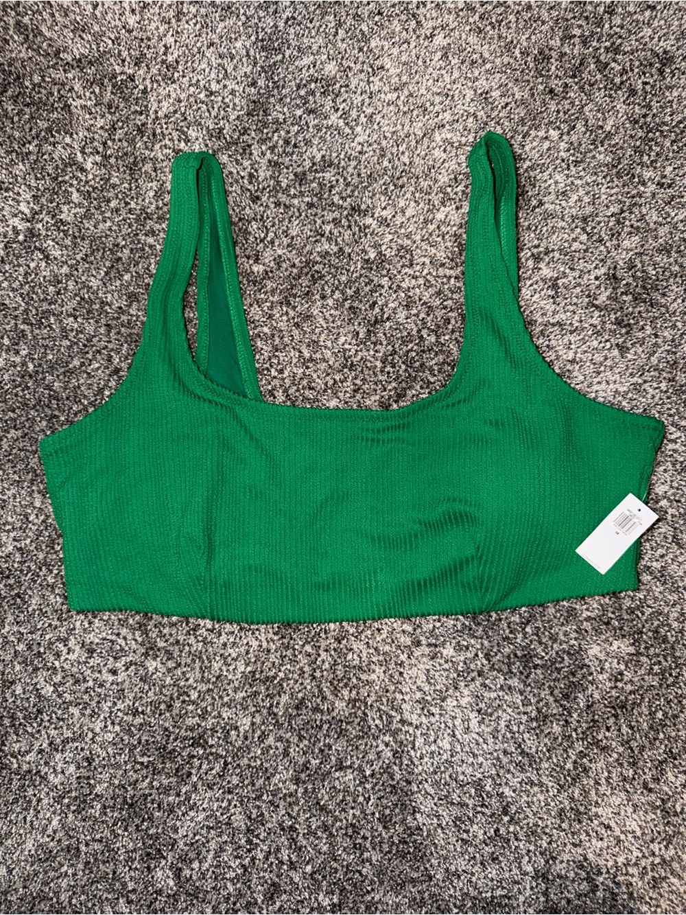 Old Navy Emerald Green Ribbed Scoop Bathing Suit Top